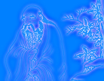A neon represenation of Huang Di, the Yellow Emperor, whose Internal Classic of Medicine (third millenium B.C.E.) is one of the most direct sources for Oriental Medicine.