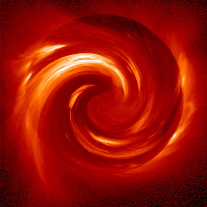 This is a representation of yang, also mimicking the tai chi tu, or